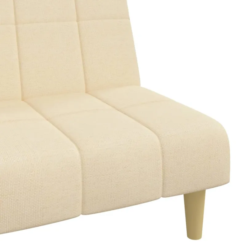 Dvivietė sofa-lova, kreminės spalvos, audinys