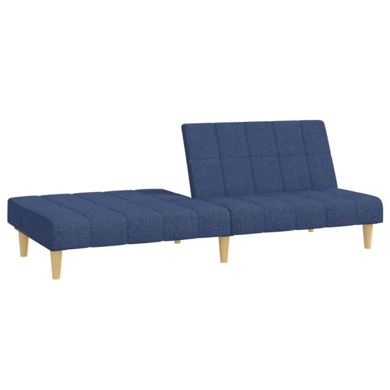 Dvivietė sofa-lova, mėlynos spalvos, audinys