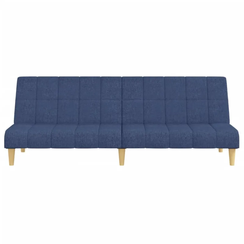 Dvivietė sofa-lova, mėlynos spalvos, audinys