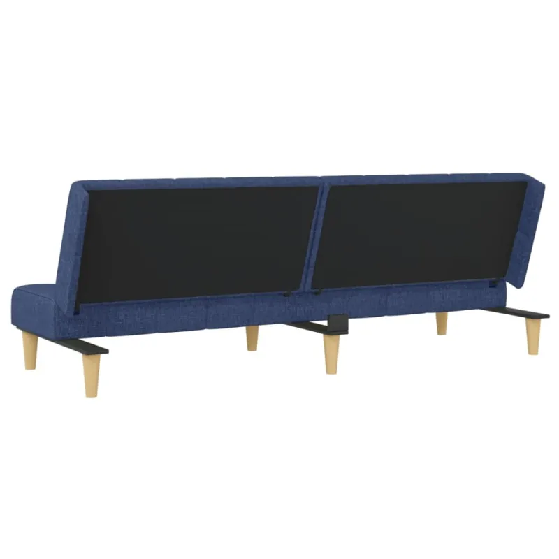 Dvivietė sofa-lova, mėlynos spalvos, audinys