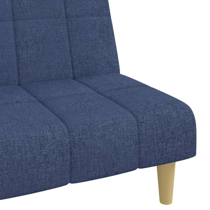 Dvivietė sofa-lova, mėlynos spalvos, audinys