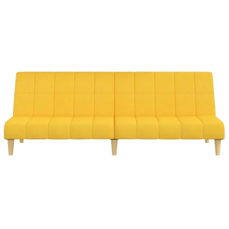 Dvivietė sofa-lova, geltonos spalvos, audinys