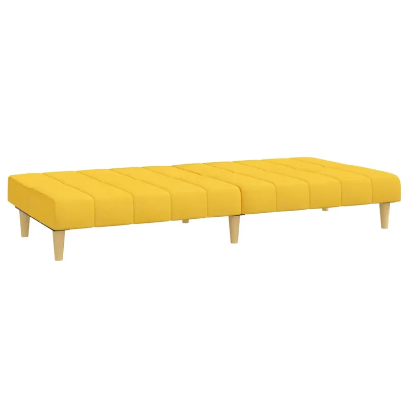 Dvivietė sofa-lova, geltonos spalvos, audinys