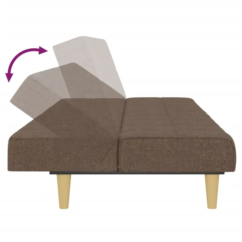 Dvivietė sofa-lova, taupe spalvos, audinys