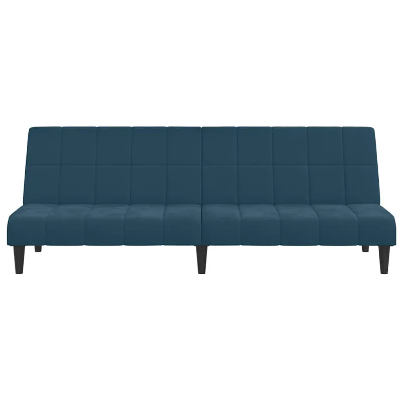 Dvivietė sofa-lova, mėlynos spalvos, aksomas