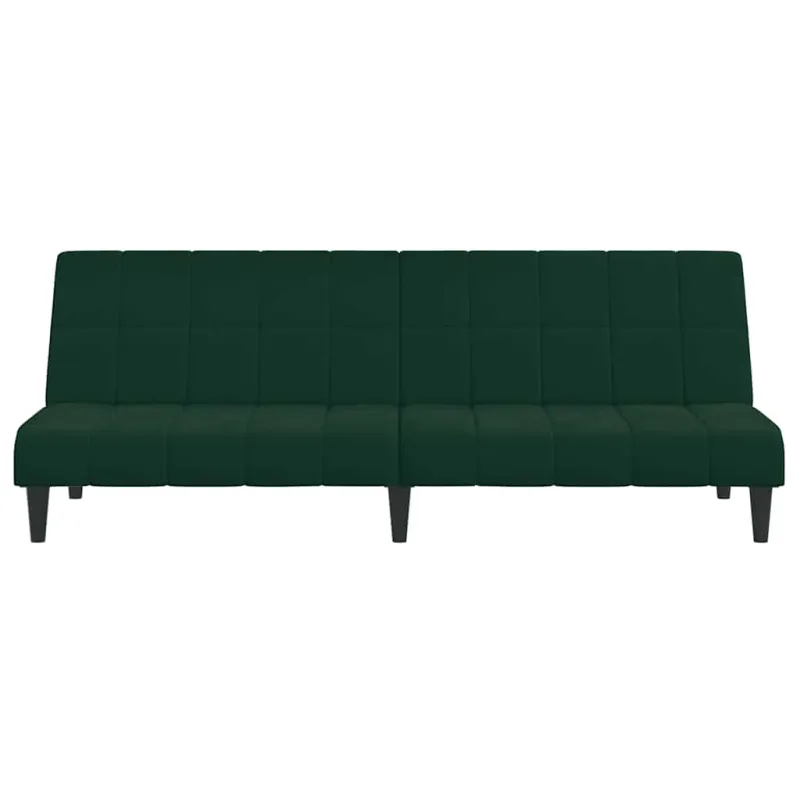 Dvivietė sofa-lova, tamsiai žalios spalvos, aksomas