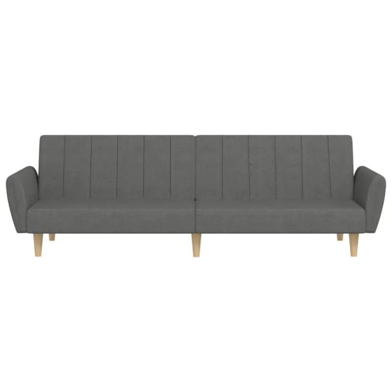 Dvivietė sofa-lova, šviesiai pilkos spalvos, audinys
