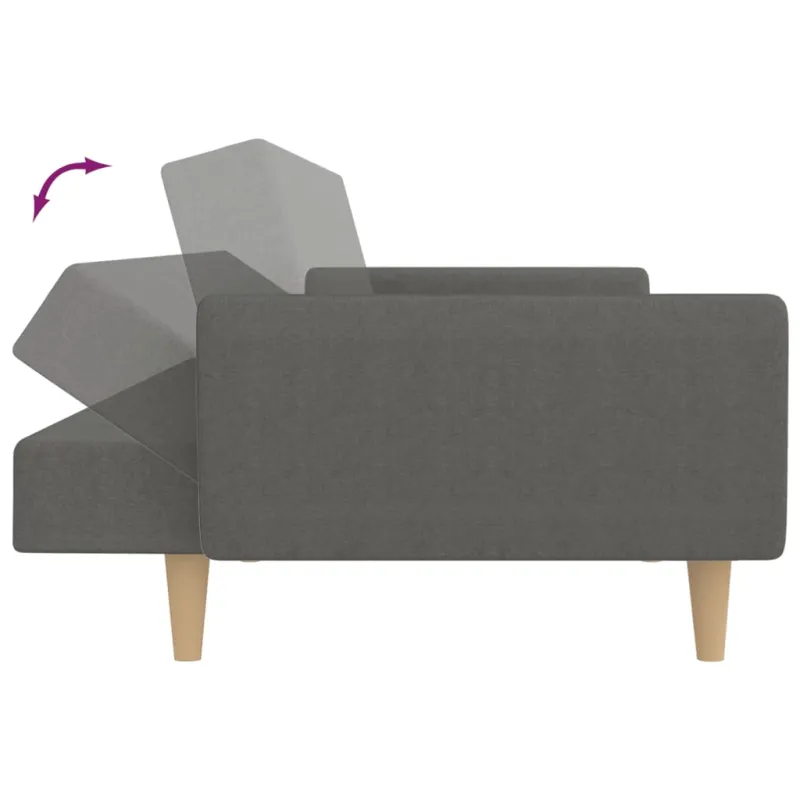 Dvivietė sofa-lova, šviesiai pilkos spalvos, audinys