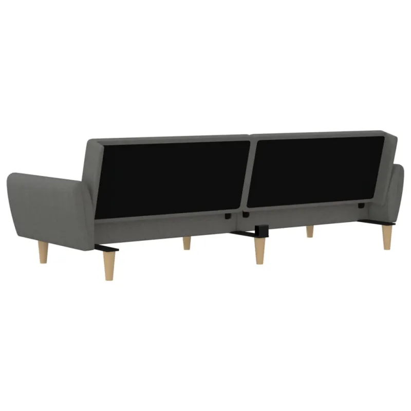 Dvivietė sofa-lova, šviesiai pilkos spalvos, audinys
