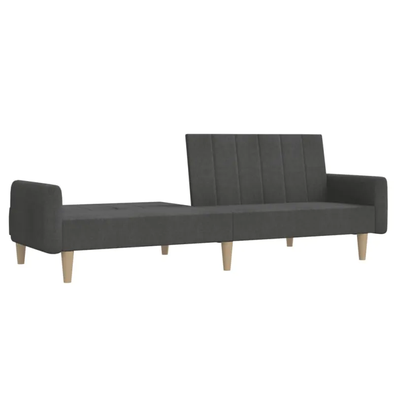 Dvivietė sofa-lova, tamsiai pilkos spalvos, audinys