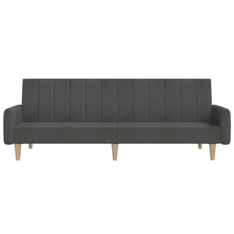 Dvivietė sofa-lova, tamsiai pilkos spalvos, audinys
