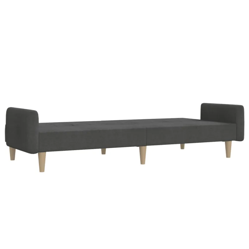 Dvivietė sofa-lova, tamsiai pilkos spalvos, audinys