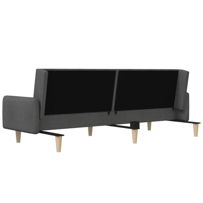 Dvivietė sofa-lova, tamsiai pilkos spalvos, audinys