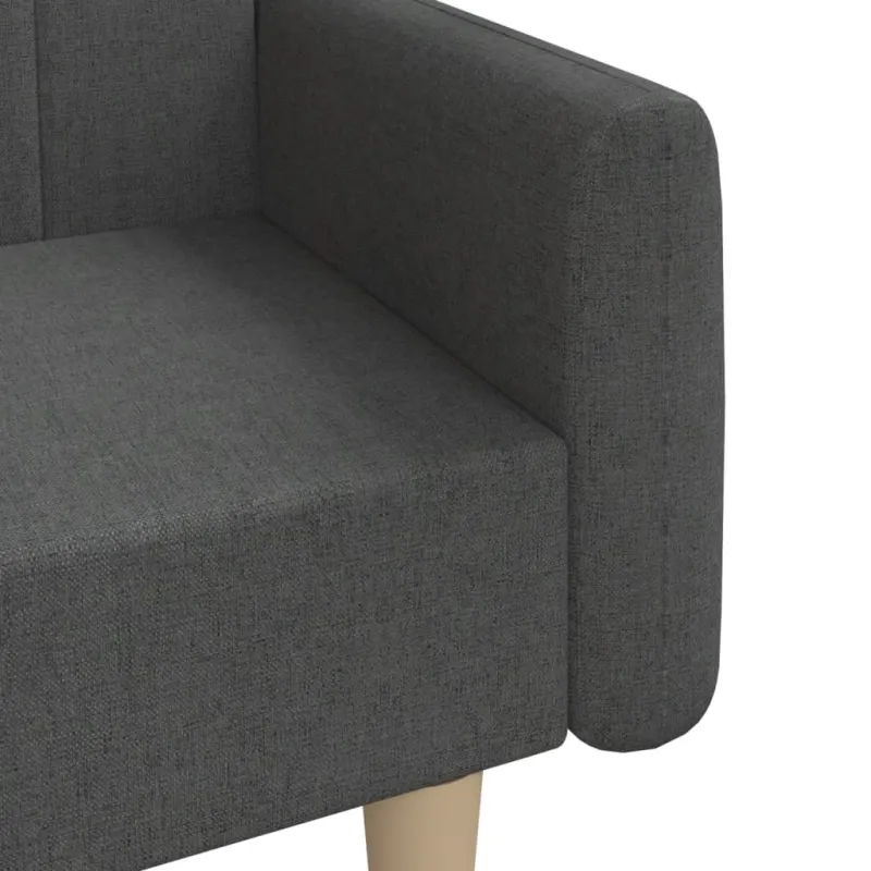 Dvivietė sofa-lova, tamsiai pilkos spalvos, audinys