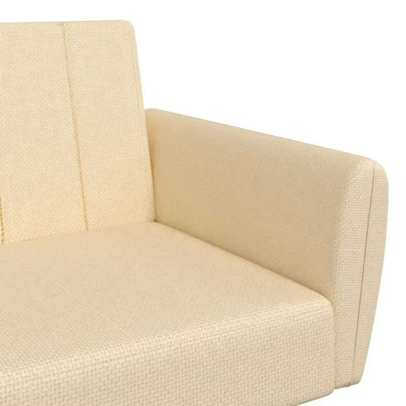 Dvivietė sofa-lova, kreminės spalvos, audinys