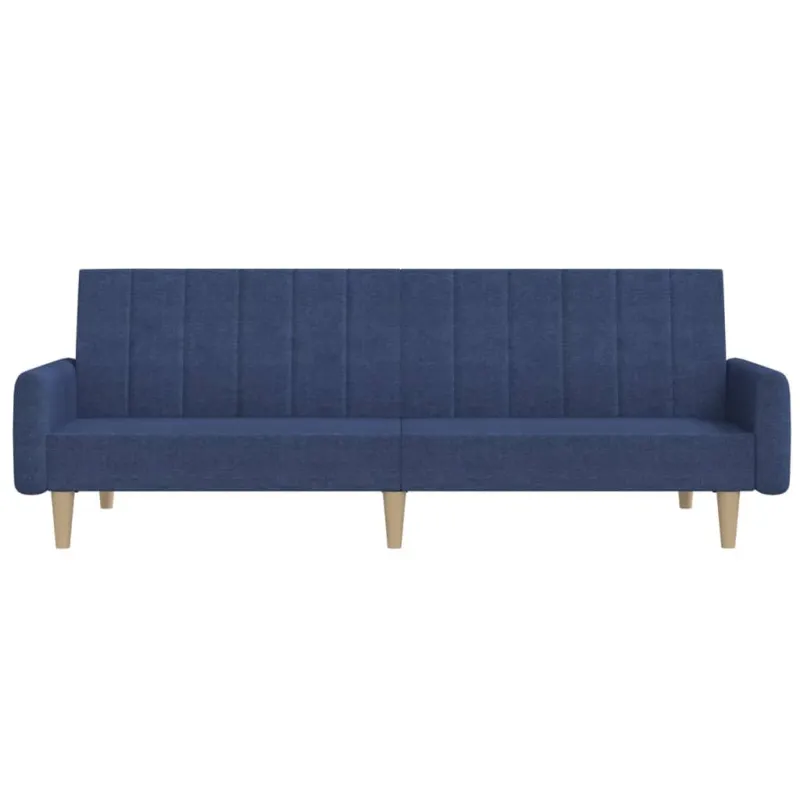 Dvivietė sofa-lova, mėlynos spalvos, audinys