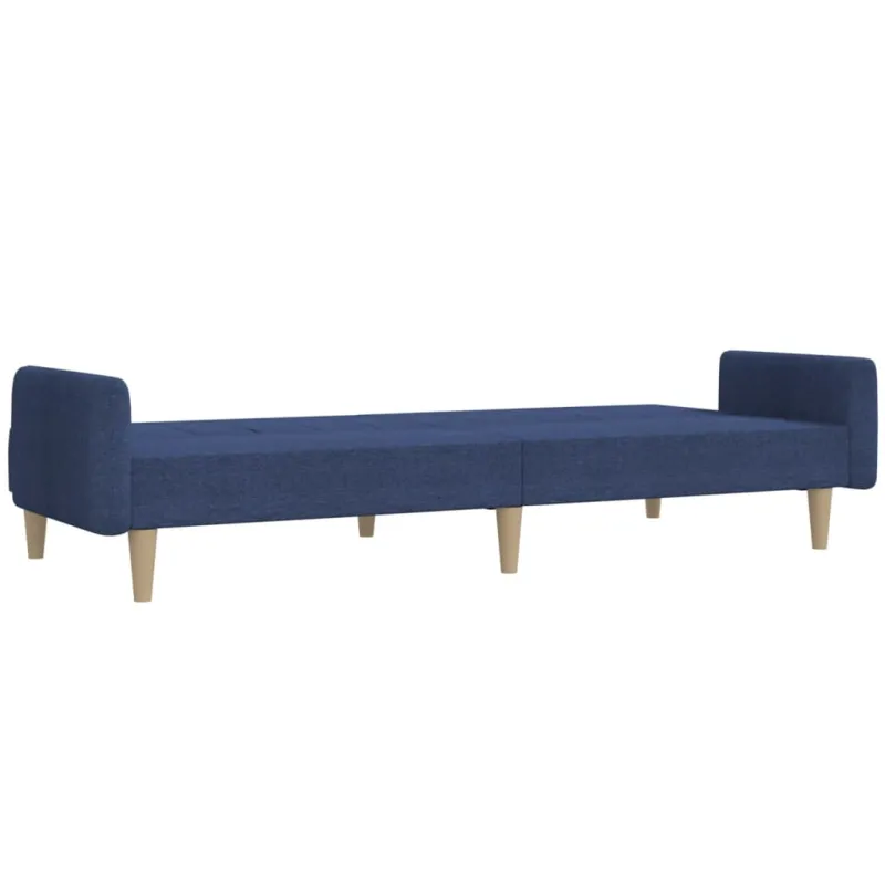 Dvivietė sofa-lova, mėlynos spalvos, audinys