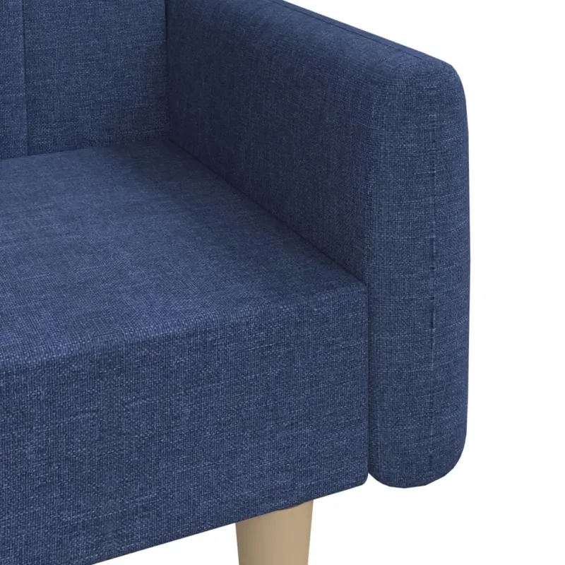 Dvivietė sofa-lova, mėlynos spalvos, audinys