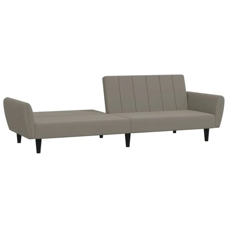 Dvivietė sofa-lova, šviesiai pilkos spalvos, aksomas