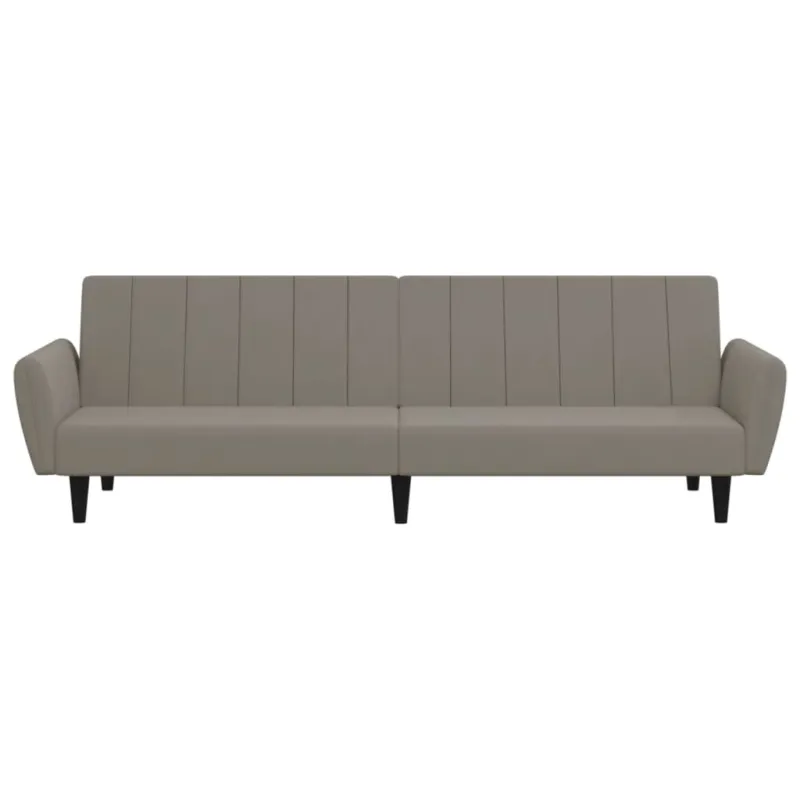 Dvivietė sofa-lova, šviesiai pilkos spalvos, aksomas