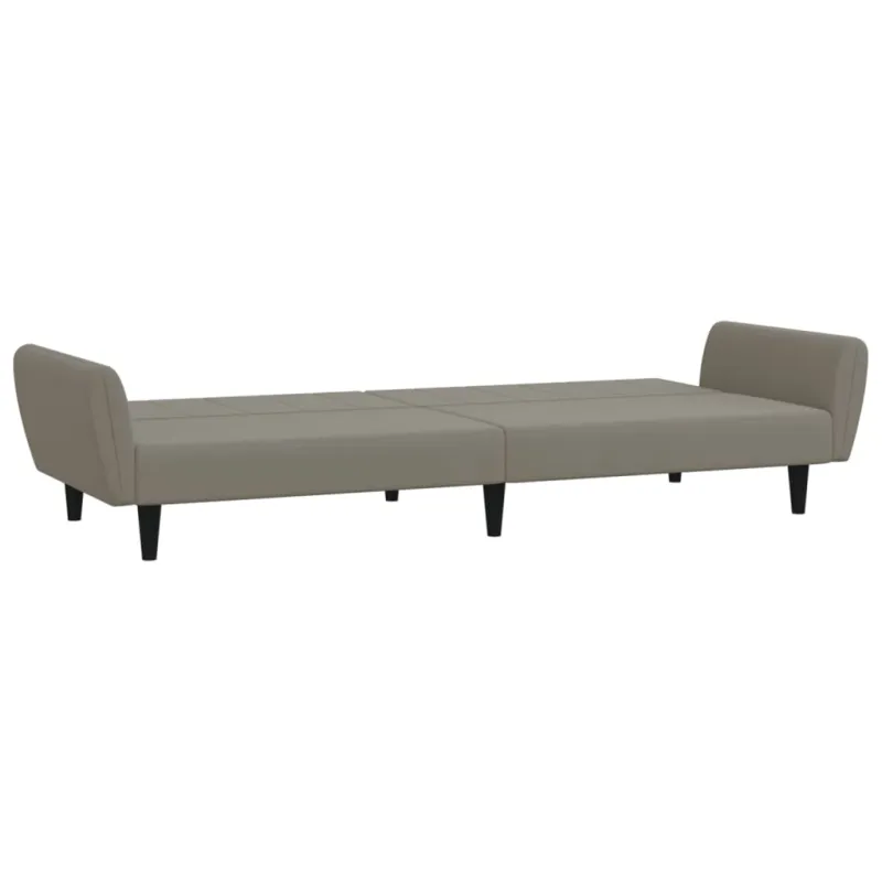 Dvivietė sofa-lova, šviesiai pilkos spalvos, aksomas