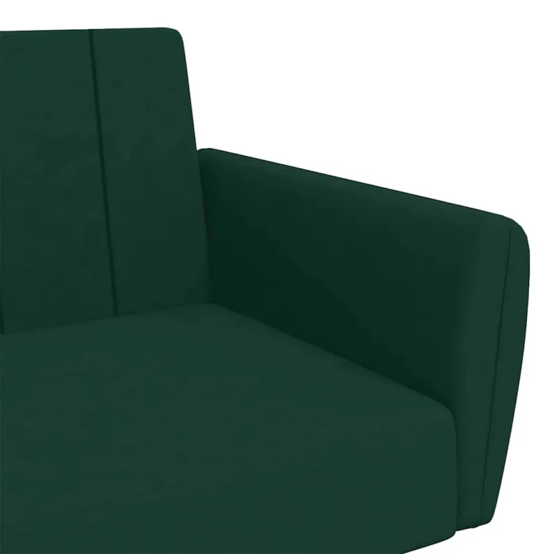 Dvivietė sofa-lova, tamsiai žalios spalvos, aksomas