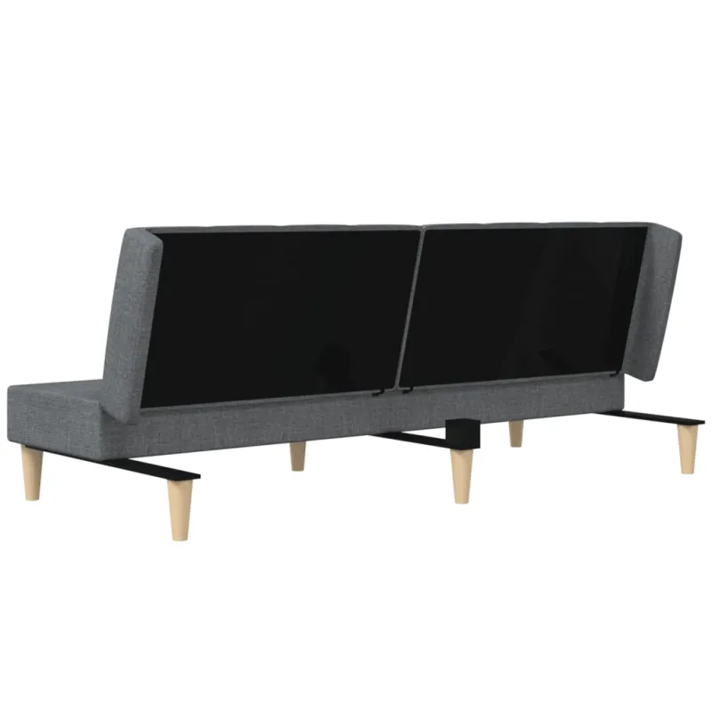 Dvivietė sofa-lova, šviesiai pilkos spalvos, audinys
