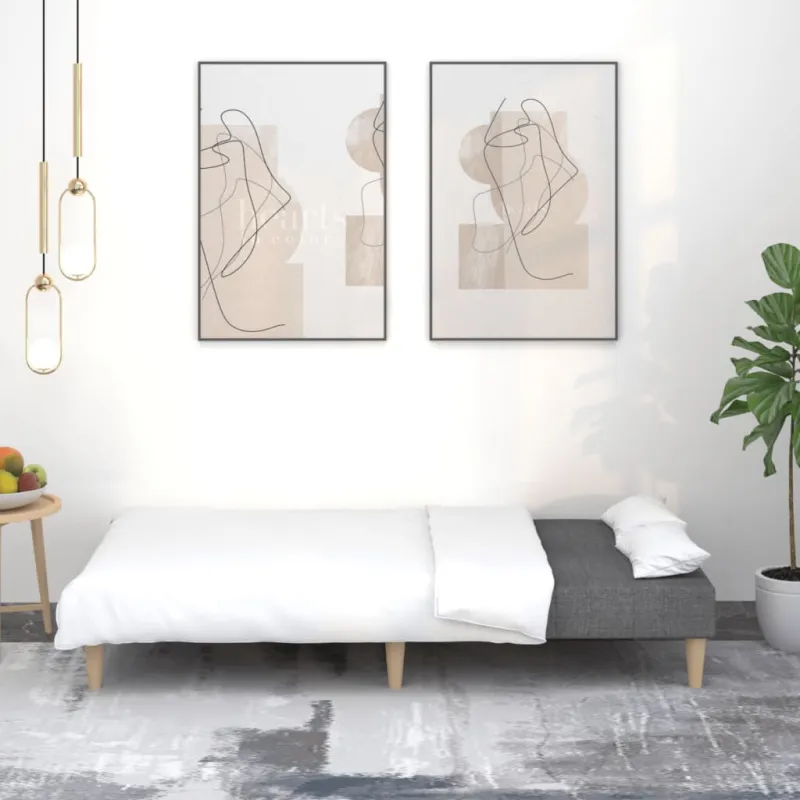 Dvivietė sofa-lova, tamsiai pilkos spalvos, audinys