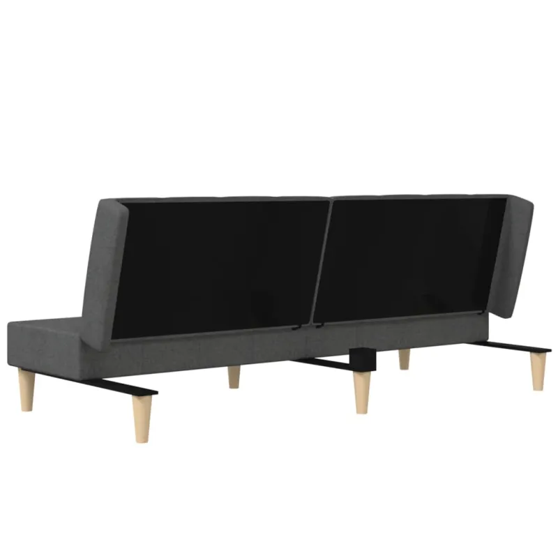 Dvivietė sofa-lova, tamsiai pilkos spalvos, audinys