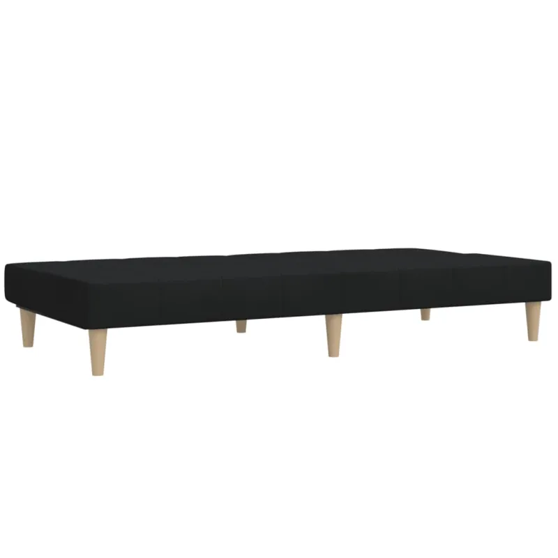 Dvivietė sofa-lova, juodos spalvos, audinys