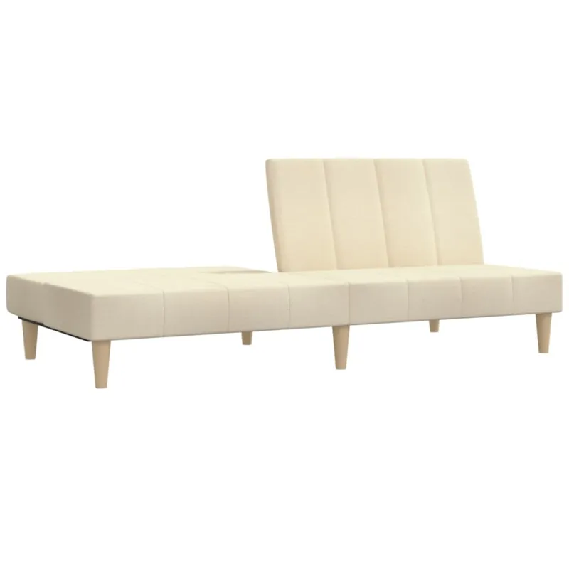 Dvivietė sofa-lova, kreminės spalvos, audinys
