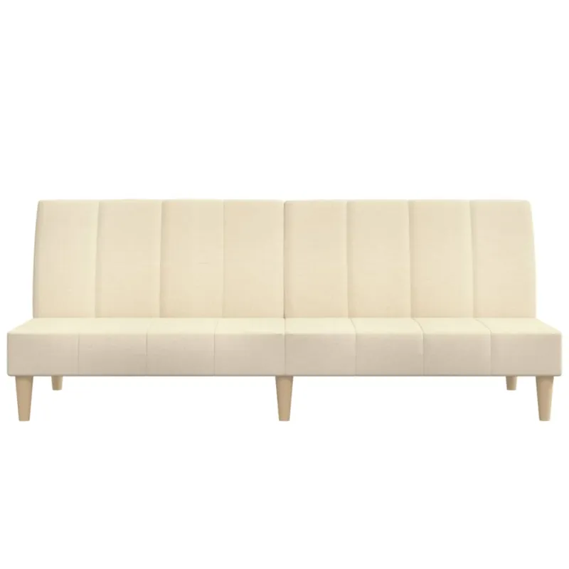 Dvivietė sofa-lova, kreminės spalvos, audinys