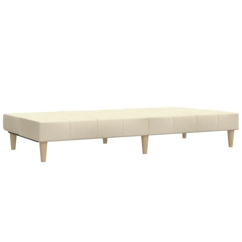 Dvivietė sofa-lova, kreminės spalvos, audinys