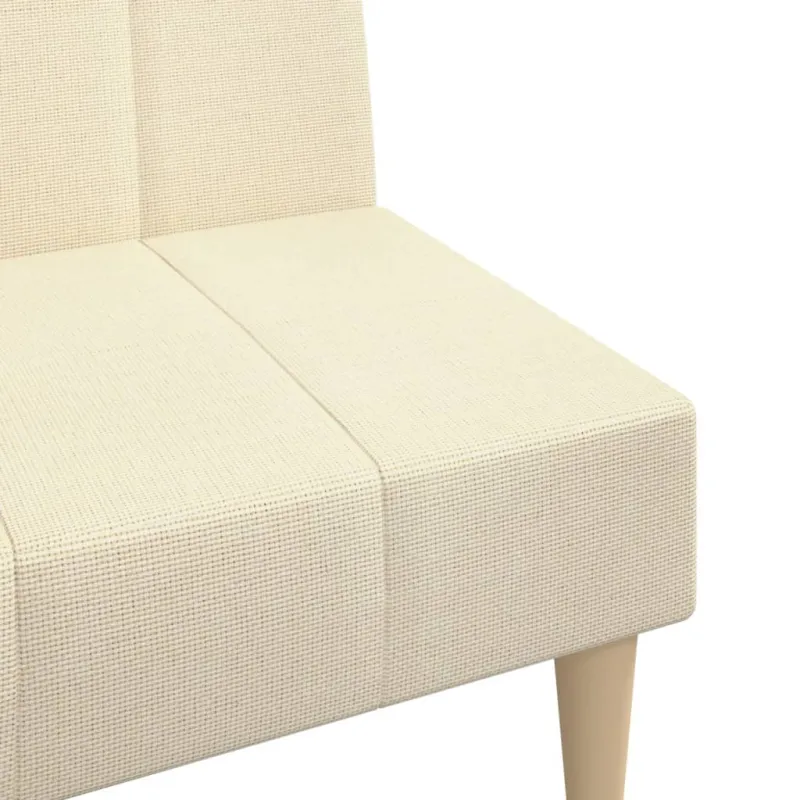 Dvivietė sofa-lova, kreminės spalvos, audinys