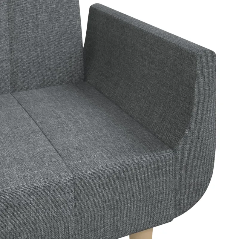 Dvivietė sofa-lova su dvejomis pagalvėmis, pilka, audinys