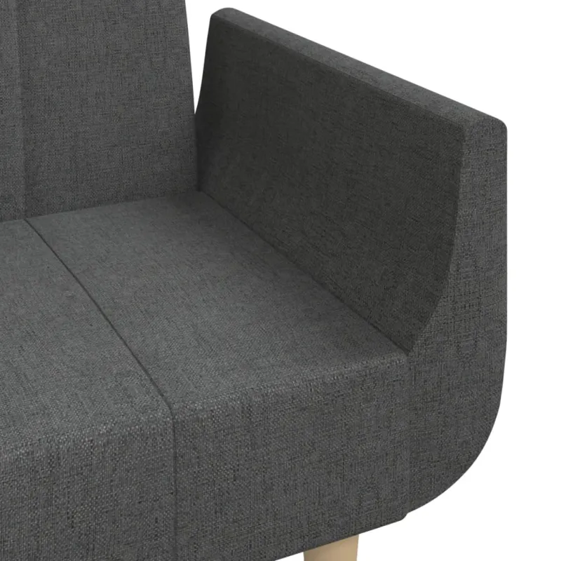 Dvivietė sofa-lova su dvejomis pagalvėmis, pilka, audinys