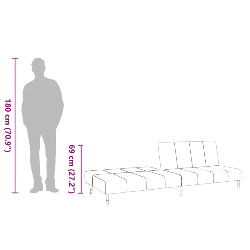 Dvivietė sofa-lova, mėlynos spalvos, aksomas