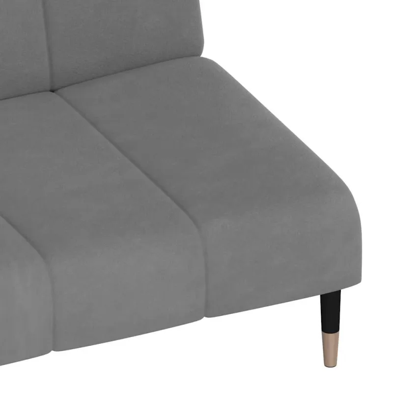 Dvivietė sofa-lova, šviesiai pilkos spalvos, aksomas