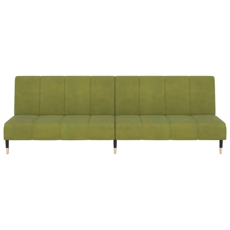 Dvivietė sofa-lova, šviesiai žalios spalvos, aksomas