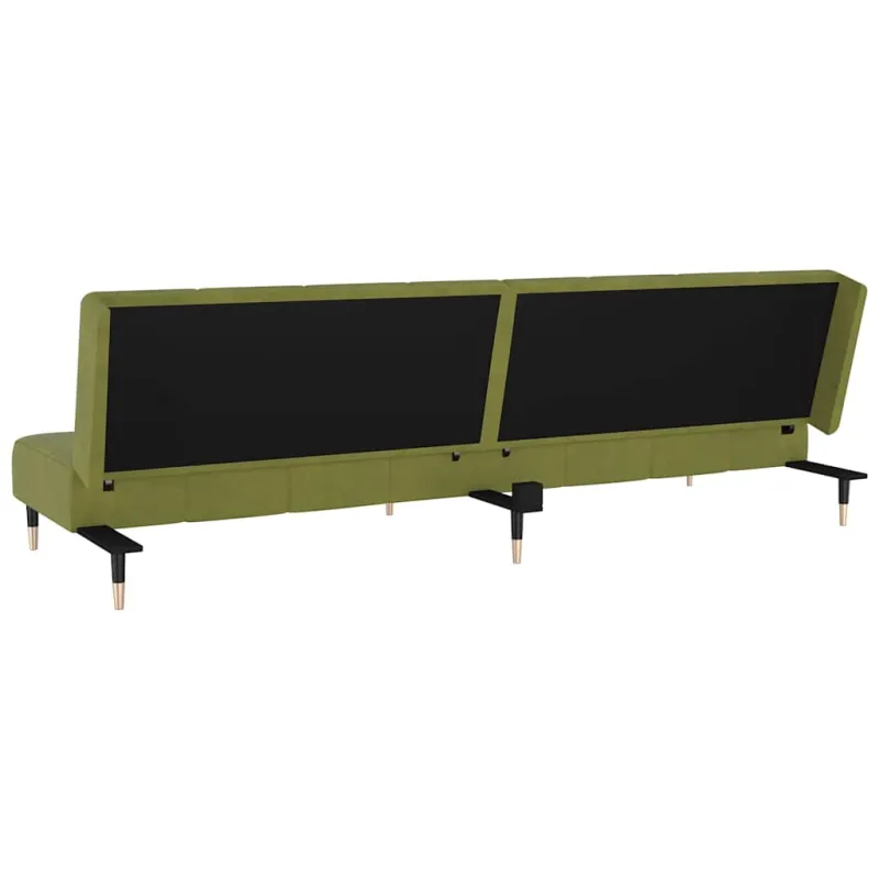 Dvivietė sofa-lova, šviesiai žalios spalvos, aksomas
