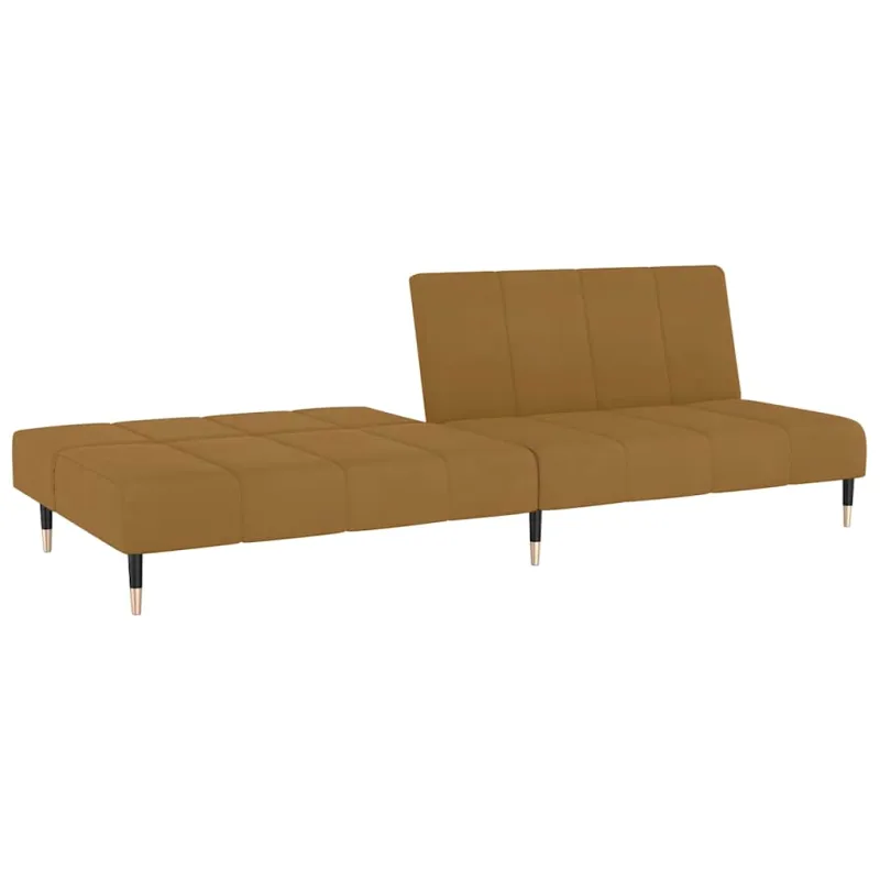 Dvivietė sofa-lova, rudos spalvos, aksomas