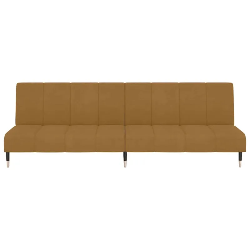 Dvivietė sofa-lova, rudos spalvos, aksomas