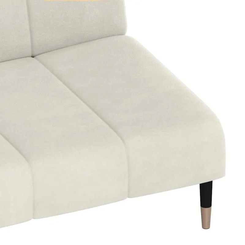 Dvivietė sofa-lova, kreminės spalvos, aksomas