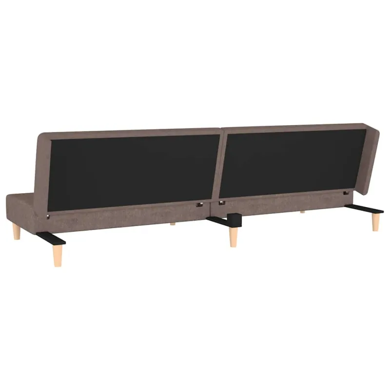 Dvivietė sofa-lova su dvejomis pagalvėmis, taupe, audinys