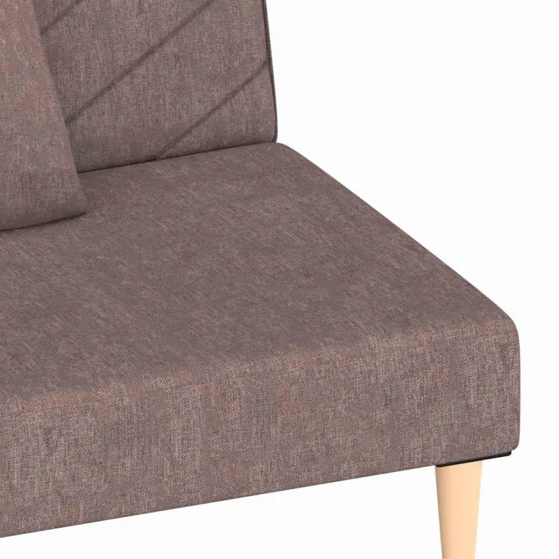 Dvivietė sofa-lova su dvejomis pagalvėmis, taupe, audinys