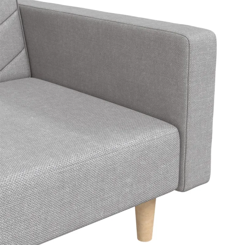 Dvivietė sofa-lova su dvejomis pagalvėmis, pilka, audinys