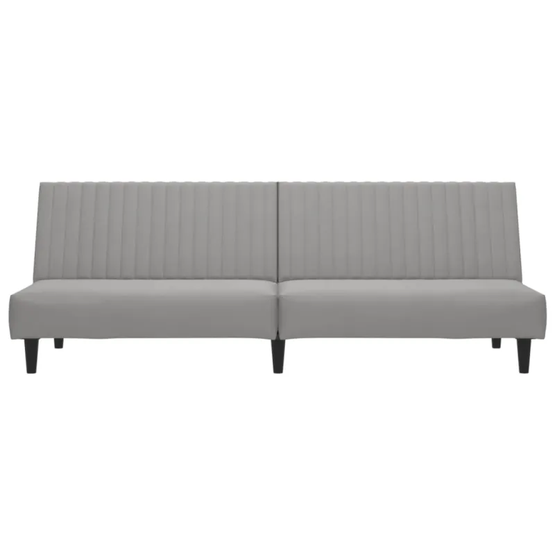 Dvivietė sofa-lova, šviesiai pilkos spalvos, aksomas