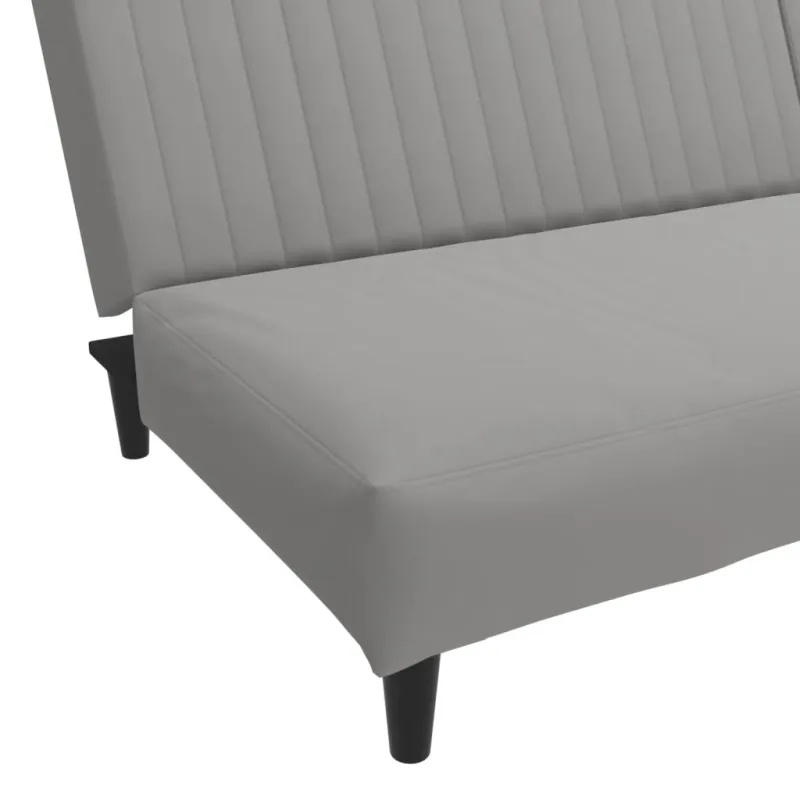Dvivietė sofa-lova, šviesiai pilkos spalvos, aksomas