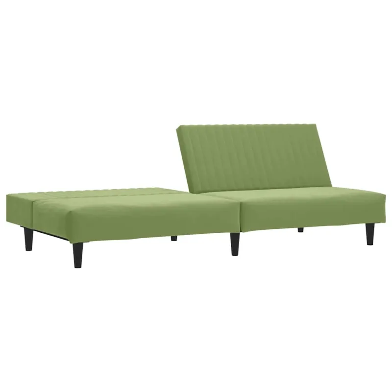 Dvivietė sofa-lova, šviesiai žalios spalvos, aksomas