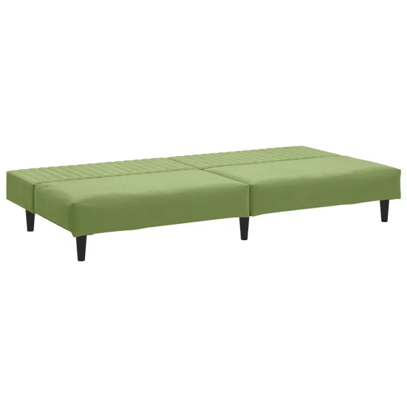 Dvivietė sofa-lova, šviesiai žalios spalvos, aksomas